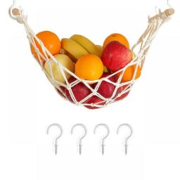 Kitchen Accessories Under Cabinet Hanging Fruit Basket Hanging Storage Mesh Bag For Kitchen Kitchen Storage Fruit Hammock