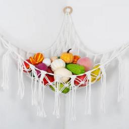 Triangle Stuffed Plush Toys Storage Mesh Bag Hammock Corner Hanging Mesh Toy Storage Organizer For Nursery Bedroom Kids Room