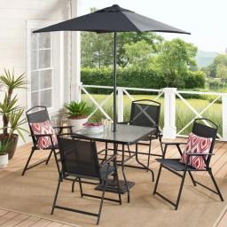 Mainstays Albany Lane 6 Piece Outdoor Patio Dining Set, Grey