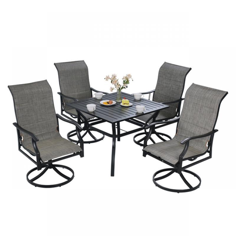 VEVOR 5 Pcs Patio Dining Set All Weather Garden Furniture Table Sets or Lawn Deck Backyard Outdoor Furniture Table and Chair set