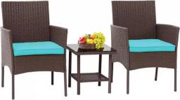 Patio 3/4 Pieces Rattan Wicker Conversation Sets Lawn Chairs Porch Poolside Balcony Garden Outdoor Furniture