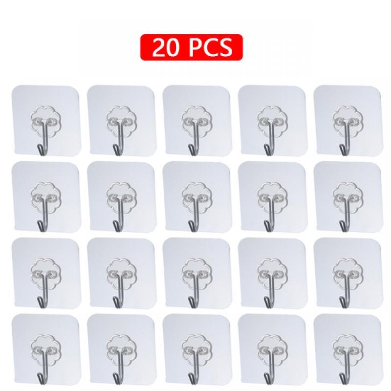 10/20 Pcs Hooks Transparent Strong Self Adhesive Door Wall Hangers Hooks Suction Heavy Load Rack Cup Sucker for Kitchen Bathroom