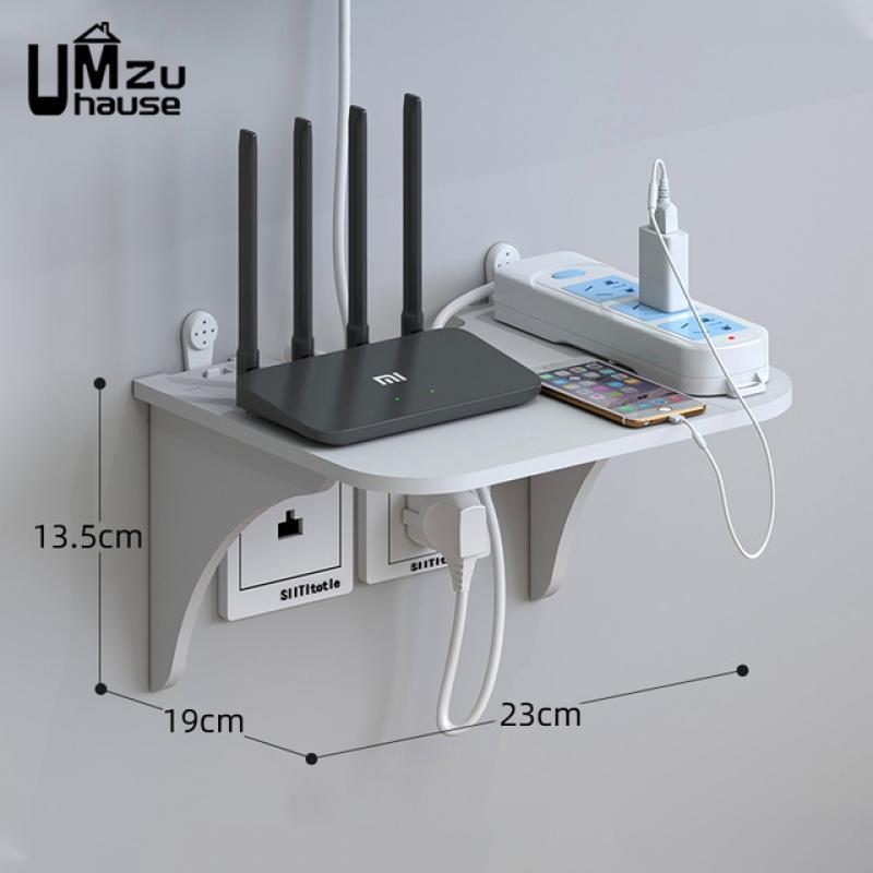 Router Floating Shelf Hanging Rack Multi Tap Outlet Wifi TV Set Top Box Board Hidden Bracket Storage Organizer Wall Mount Holder