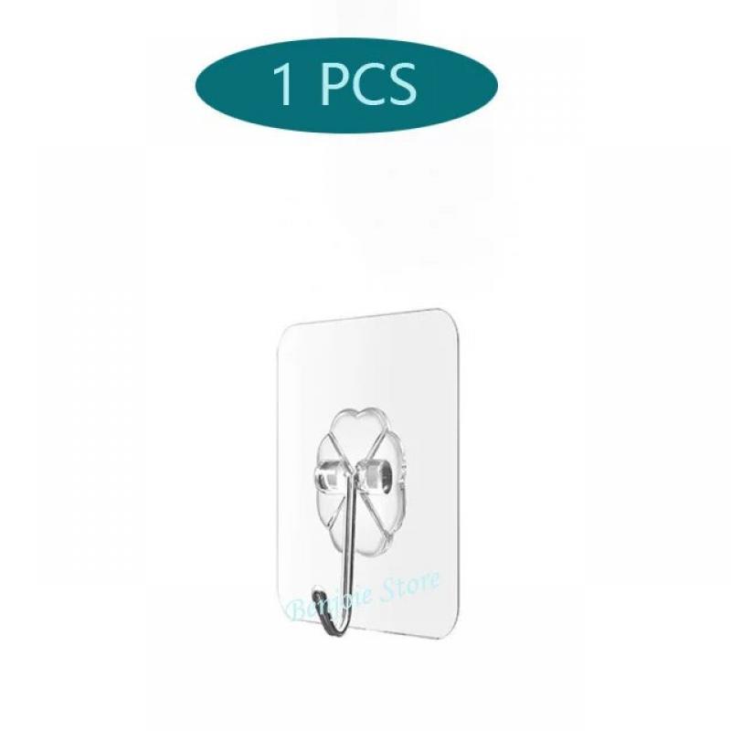 Transparent Wall Hooks Heavy Duty Multi-Purpose Wall Hook Adhesive Hooks Door Hangers Load Rack Hooks Strong Bathroom Kitchen