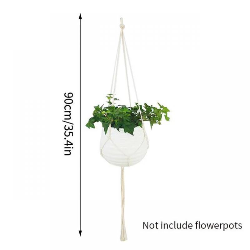 Gardening Green Plant Hanging Basket Cotton Rope Hanger Flower Pot  Handmade Macrame Pot Pocket Wall Boho Courtyard  Home Decor