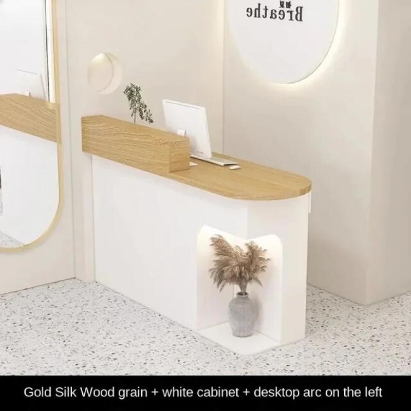 White Office Reception Desk Study Writing Beauty Salon Checkout Counter Coffee Table Luxury Escritorio Store Furniture LJ50RT