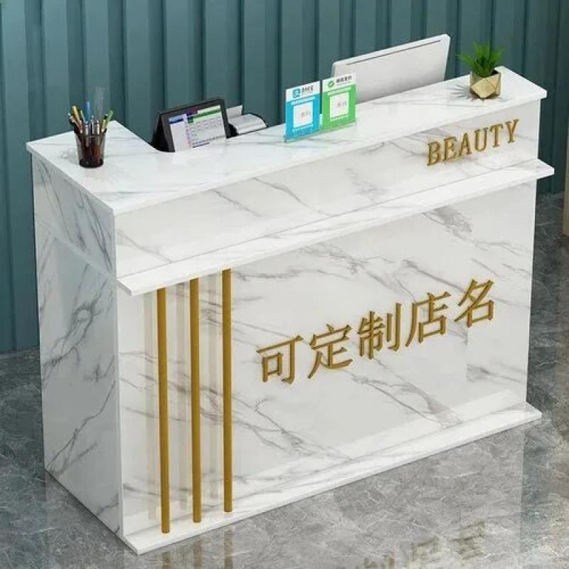 Barber Shop Reception Desks Office Furniture Simple Cashier Counter Office Desks Modern Beauty Salon Bar Table Reception Desk