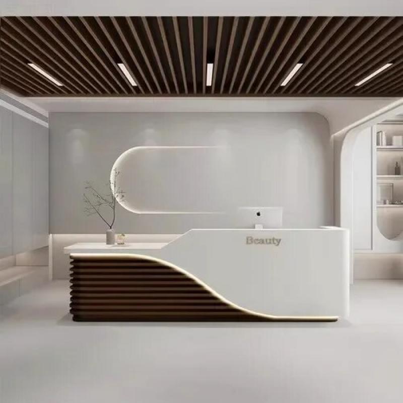 Company Hotel Reception Desk Beauty Salon Store Paint Baking Cash Register Chinese Bar Table Counter Bancone Bar Accessories