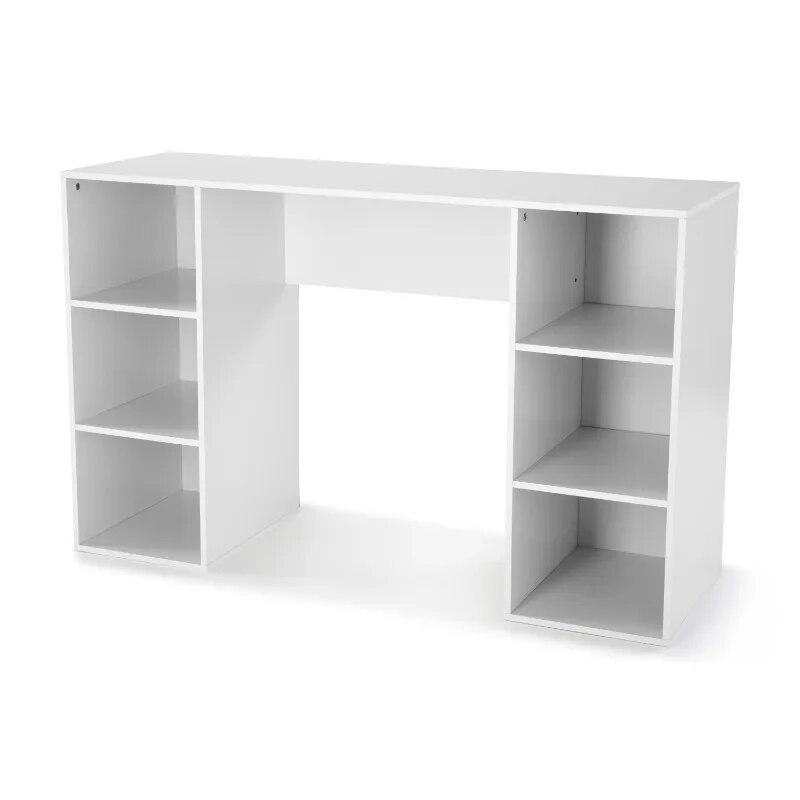 Mainstays 6-Cube Storage Computer Desk, White