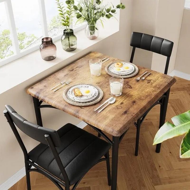 Dinning Tables Sets Kitchen Table and Chairs for 2 With Upholstered Chairs Dining Chair Dining Room Set Rustic Brown Apartment