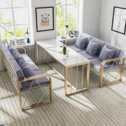 Modern Simple Sofa Restaurant Card Seat Conference Hall Reception Tables And Chairs Milk Tea Shop Cafe Sofa Combination Di