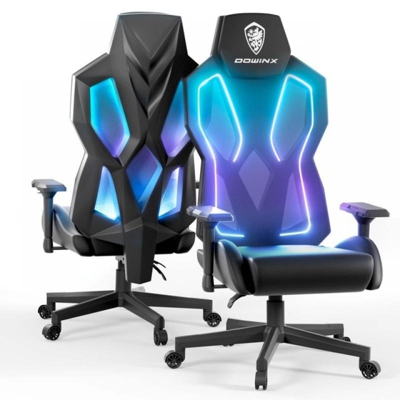 2023 New Gaming Chair with LED Lights, Computer Chair with Adjustable Lumbar Suppor