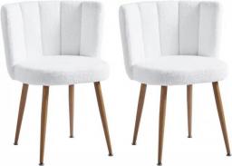 Pink Sherpa Accent Chairs Set Of 2, Mid Century Modern Upholstered Side Chairs For Dining Room Living Room Bedroom Vanity