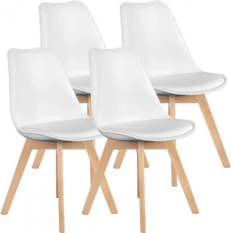 Dining Chairs Set of 4 Mid-Century Modern Dinning Chairs, Living Room Bedroom Outdoor Lounge Chair PU Leather