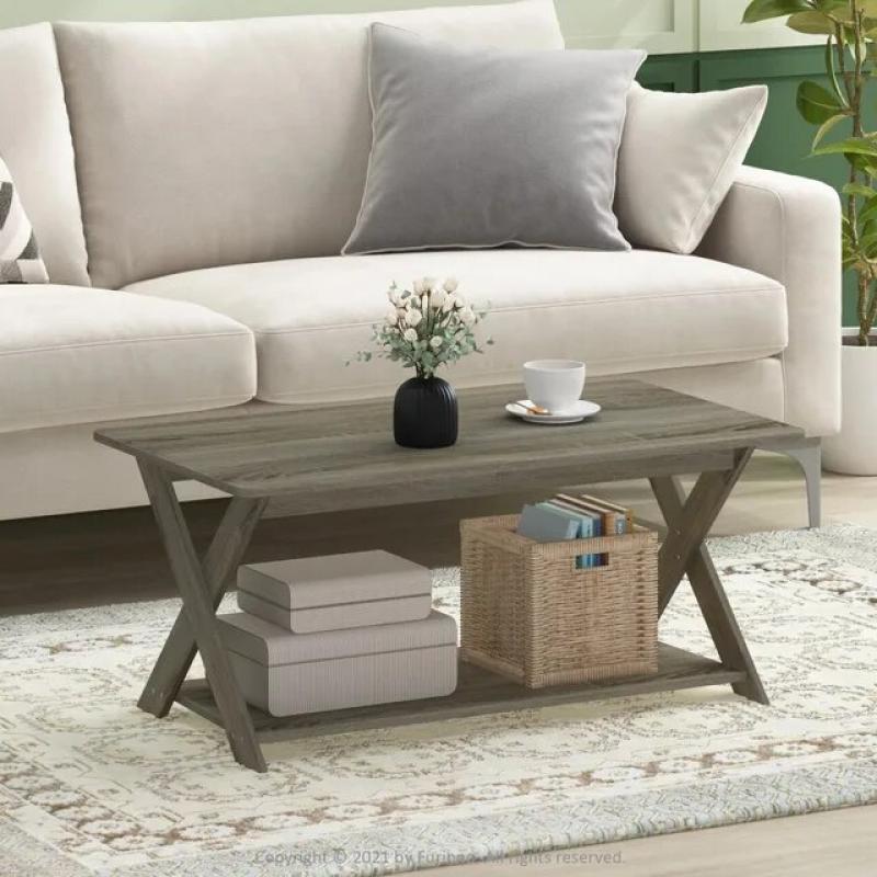 Simplistic Criss-Crossed Coffee Table, French Oak, furniture living room,mesa auxiliar para sofá, coffee table