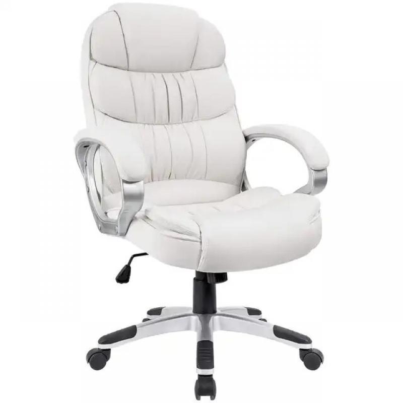 Armchair High Back Executive Chair PU Leather Business Manager’s Office Chair Swivel Desk Chair With Lumbar Support and Armrest