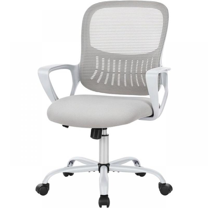 SMUG Ergonomic Office Chair Computer Gaming with Arms, Home Desk with Wheels, Mid-Back Task Rolling with Lumbar Support