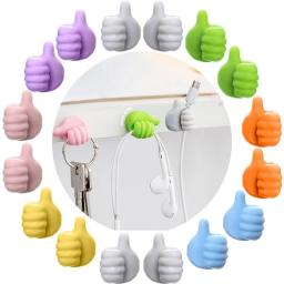 5-50PCS Silicone Thumb Wall Hook Cable Management Wire Organizer Clips Wall Hooks Hanger Storage Holder For Kitchen Bathroom