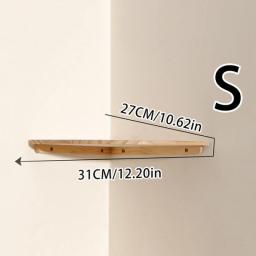 Wall Corner Shelves Wood Floating Shelves Round End Wall Mounted Floating Corner Shelf For Bedroom, Living Room And Kitchen