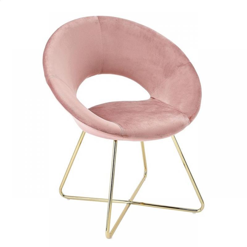 Modern Velvet Upholstered Make-up Stool Home Office Guest Reception Dining Leisure Lounge Chairs with Golden Legs Set of 1/2
