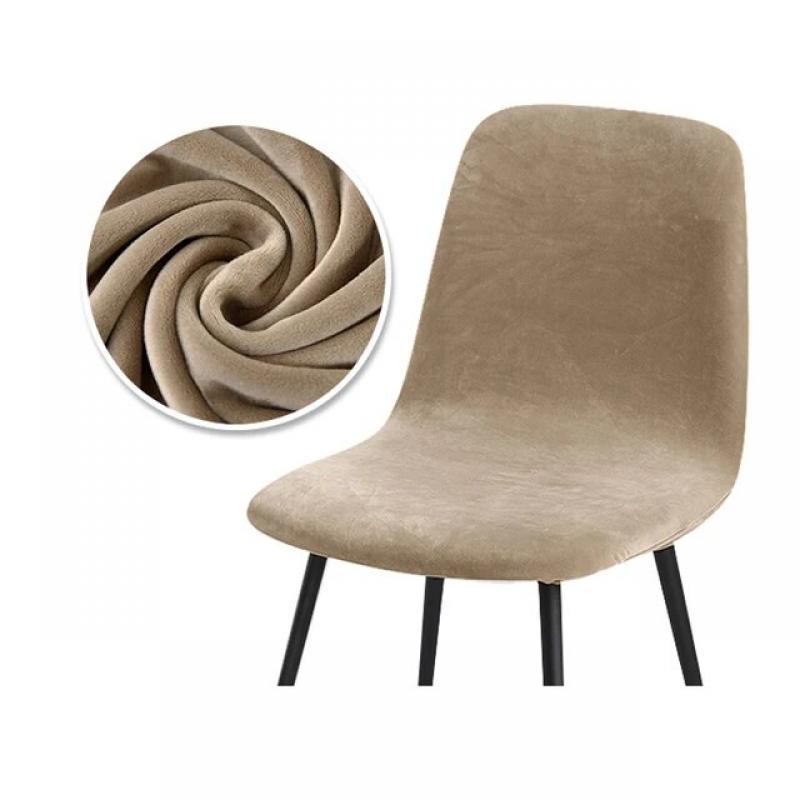 1/2/4/6 Velvet Short Back Chair Cover Stretch Slipcovers Elastic Seat Chair Covers Dining Room Bar Office Party Banquate