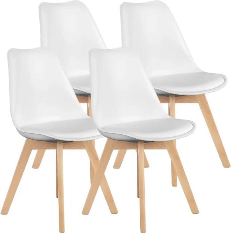 Dining Chairs Set of 4 Mid-Century Modern Dinning Chairs, Living Room Bedroom Outdoor Lounge Chair PU Leather