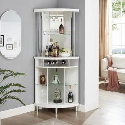 White Corner Bar Cart 72
