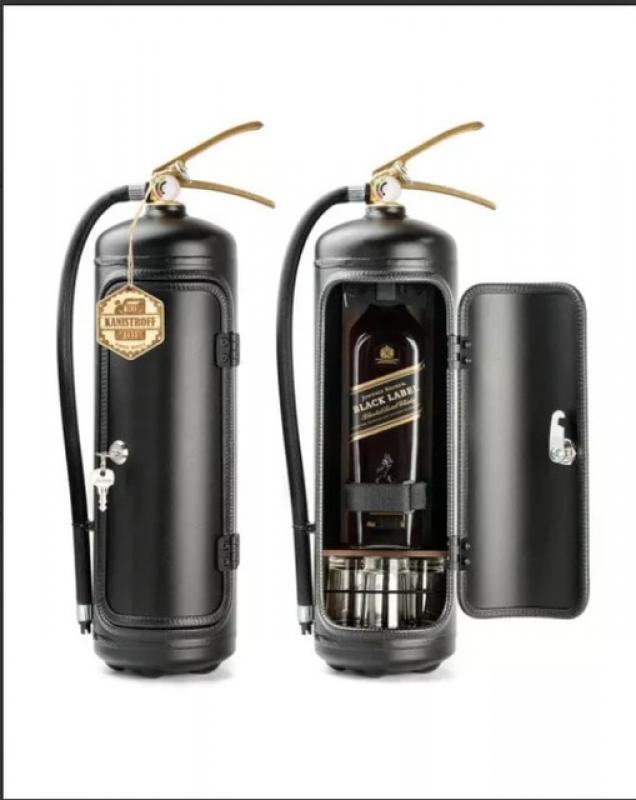 Fire Extinguisher Shape Wine Box Mini Bar Wine Cabinet Crafts Ornaments Decoration Champagne Liquor Storage Box Fireman's Gift