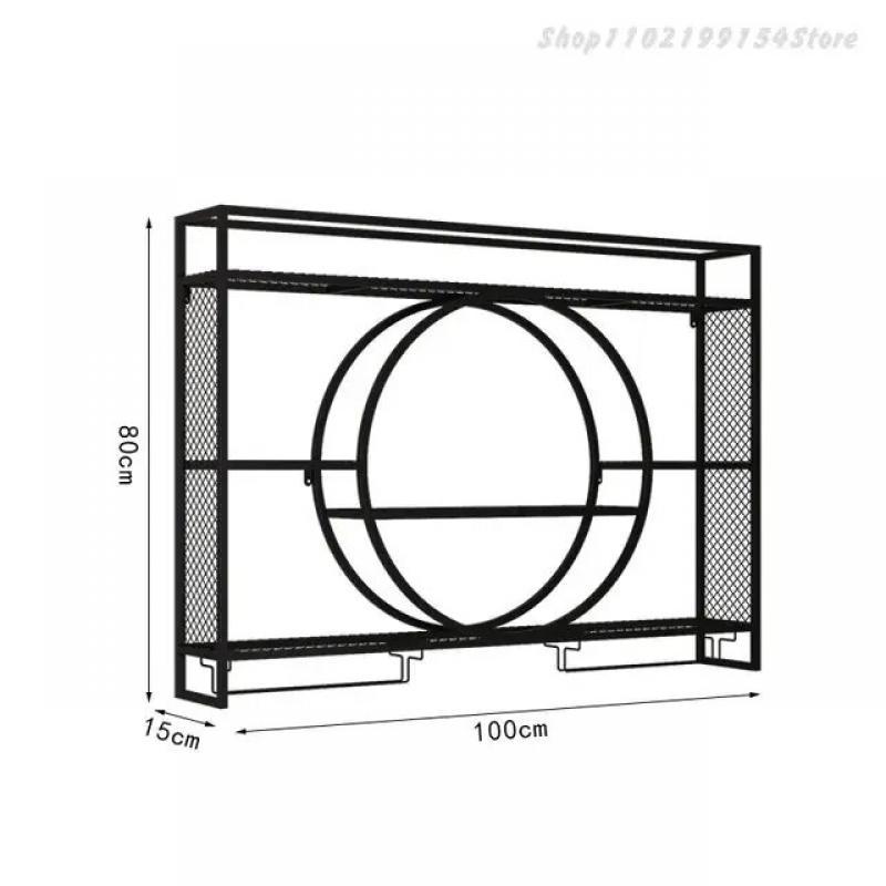Hanging Wine Rack Metal Red Design Wine Wall Restaurant Small Wall Wine Cabinet Rack Wall Hanging Display Wijnrek Decoration
