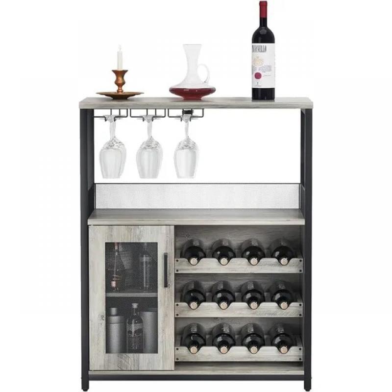 Crystal Showcase Furniture Wine Bar Cabinet With Removable Wine Racks and 1 Drawer Whiskey Display Cases Freezer Brewer Armoire