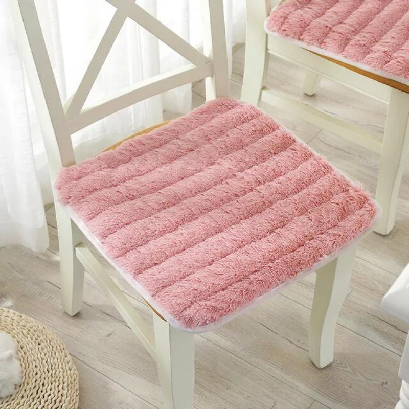 Luxury thick cotton plush bench office cushions winter warmth and anti-skid plush dining chair cushions can be washed