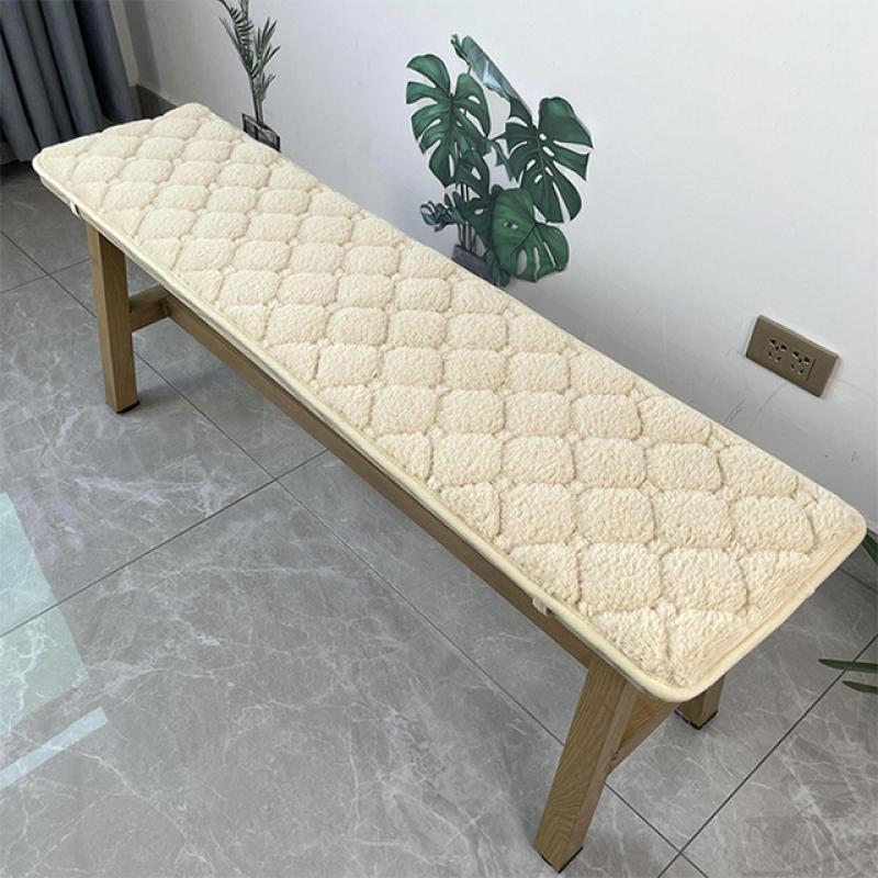 Winter Thicken  Plush Long Bench Cushion Soft Plush Chair Mat Sofa Card Seat Cushion Lounger Chair Long Seat Pad