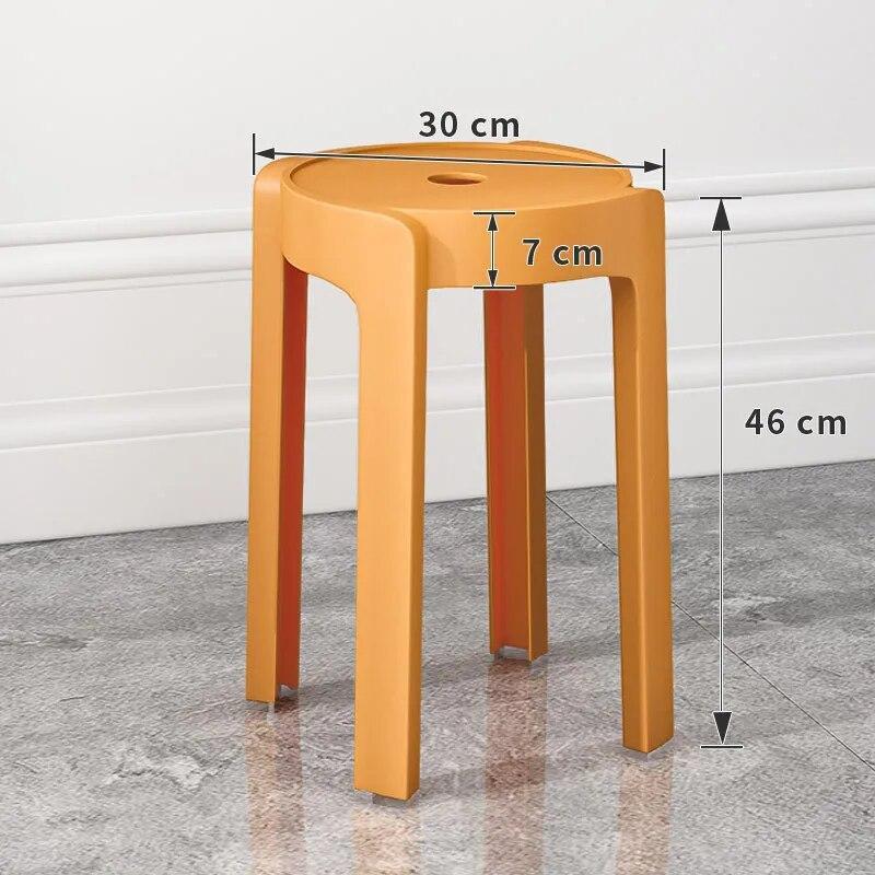 household thickened high stool bathroom stool adult dining table stool striped curved small bench