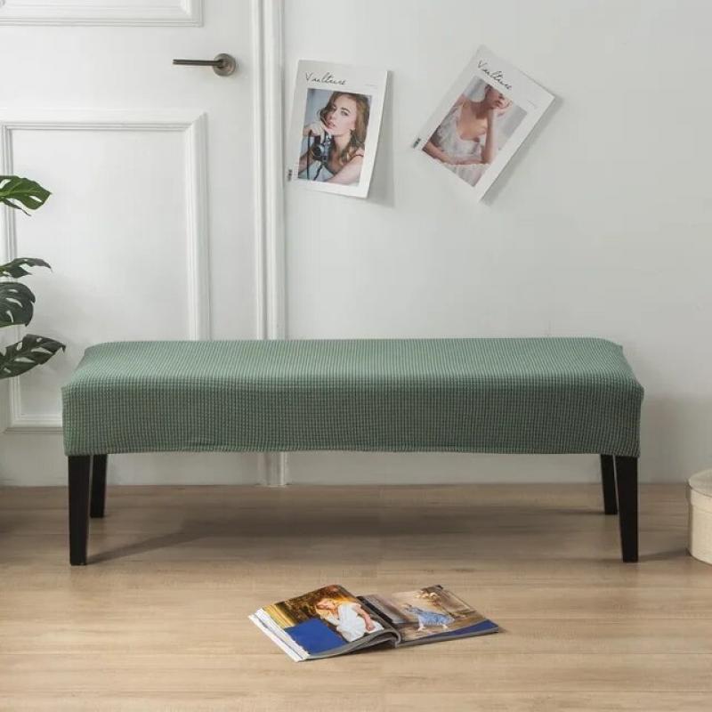 Jacquard Elastic Bench Cover for Dining Room Bedroom Spandex Solid Color Home Decor Chair Covers Washable Stretch Seat Protector