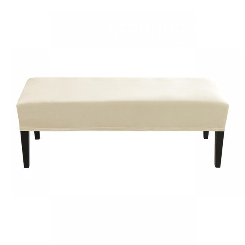 Elastic Bench Cover Velvet Slipcover for Dining Room Bedroom Decor Spandex Chair Cover Removable Washable Stretch Seat Protector
