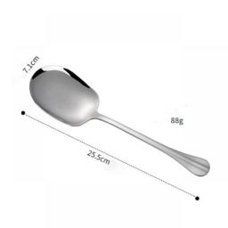 Thicken Kitchen Dinner Dish Soup Rice Western Restaurant Bar Public Spoon Large Stainless Steel Round Head Buffet Serving Spoon