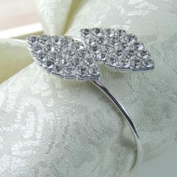 Napkin Ring, 12 Pcs Metal Napkin Rings Holder For Wedding Party Dinner Table Decoration (Leaf-Gold)
