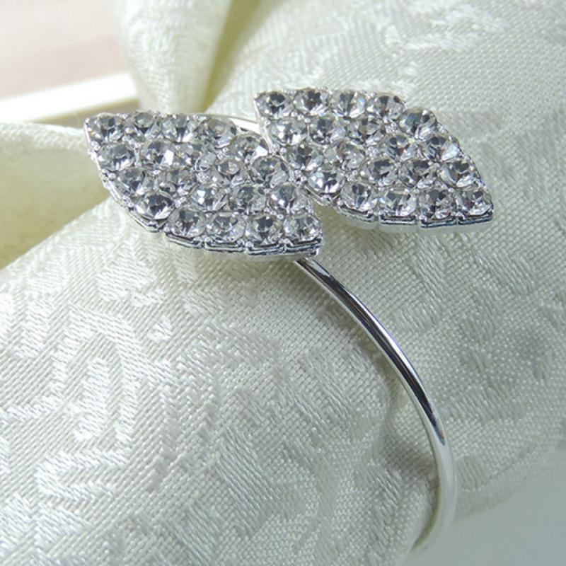 Napkin Ring, 12 Pcs Metal Napkin Rings Holder for Wedding Party Dinner Table Decoration (Leaf-Gold)