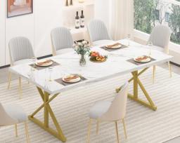 Kitchen Industrial Long Dining Table Rectangular Large Wooden Metal Dining Table Free Shipping