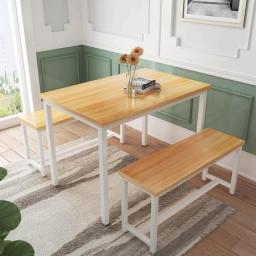 AWQM Bar Table And 4 Chairs Set Industrial Counter Height Pub  With  5 Pieces Dining  Home Kitchen Breakfast