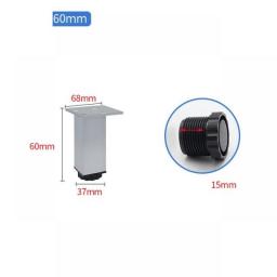 Aluminum Alloy Cabinet Foot Height Adjustable Furniture Support Legs Bearing 50KG/PCS Table Chairs Bed Sofa Square Level Feet