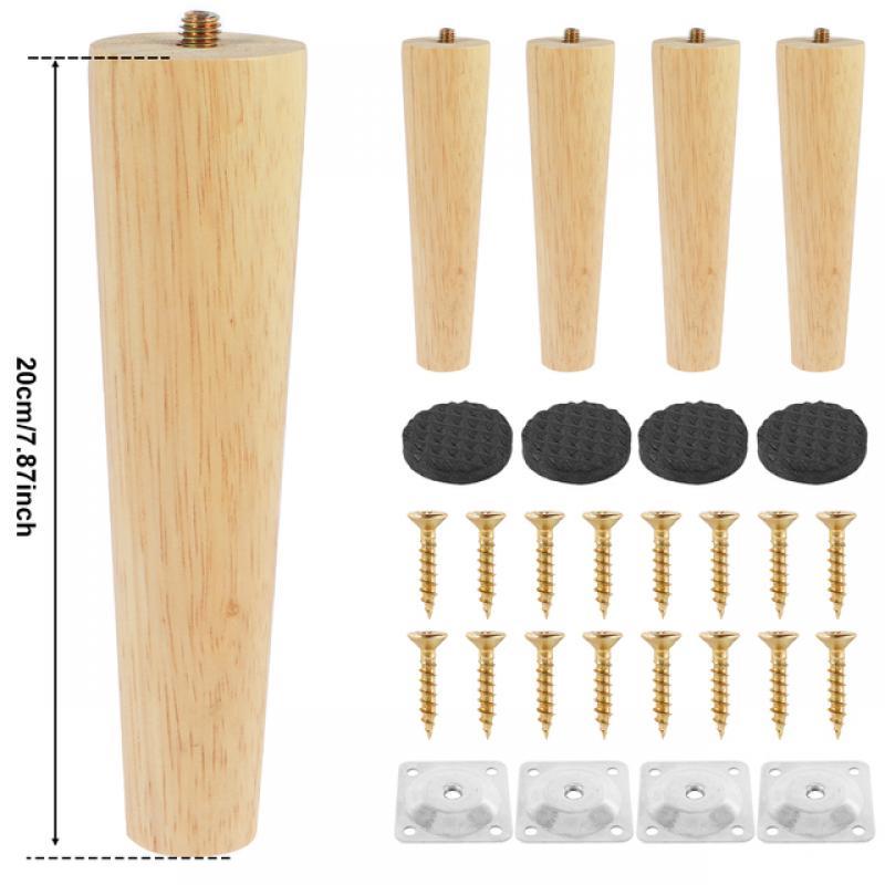 Wooden Furniture Legs Solid Table Feet Oblique/Straight Table Feet Non-slip Chair Feet Replacement Foot Furniture Accessories