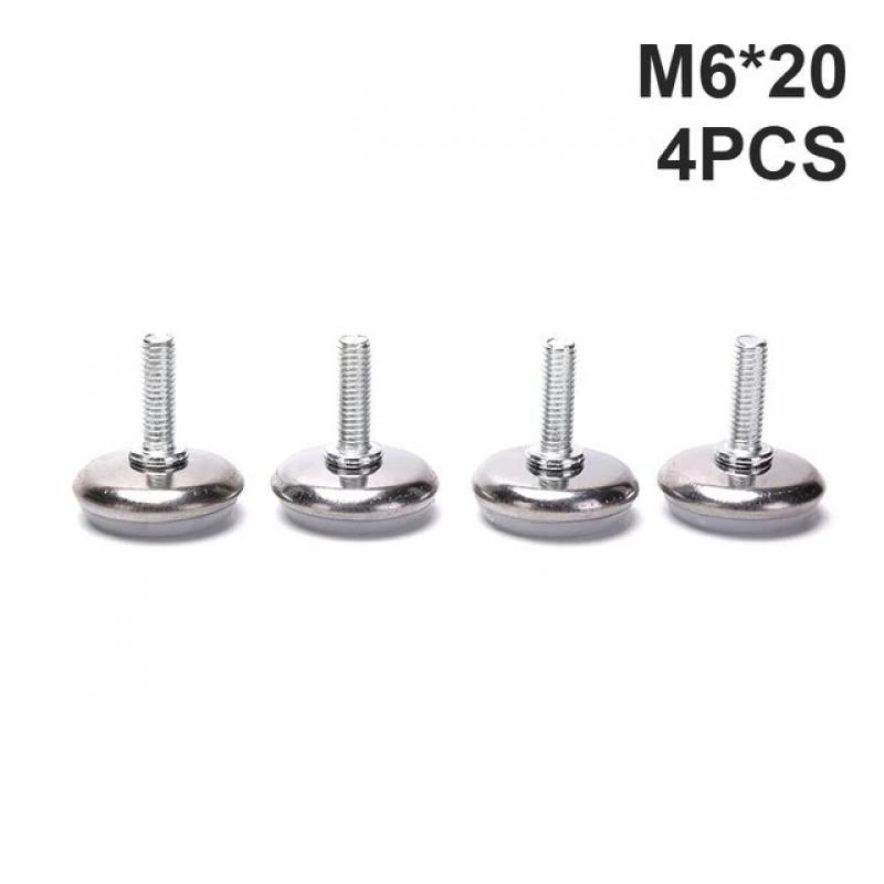 4Pcs Adjustable Steel Furniture Legs Anti-slip Base Table Cabinet Leg Pad Feet Leveler M6 M8 Screw Metal Furniture Foot Level