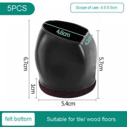 Rubber Bed Office Chair Wheel Stopper Furniture Legs Caster Cups Chair Feet Floor Protectors Felt Pads Bottom Prevents Scratches