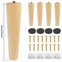 4 Pcs Furniture Legs Wooden Solid Furniture Feet Oblique/Straight Table Feet Non-slip Chair Feet Replacement Feet Sloping