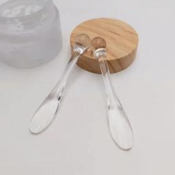 1pc Eye Cream Applicator Spoon Roller Transparent Massage Stick Cosmetic Spatulas Wrinkle Facial Mask Skin Care Plastic Spoon