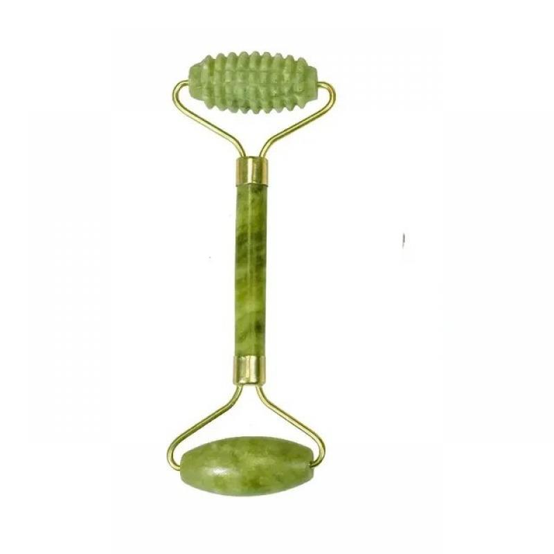 Natural Jade Roller Massager for Face Body Back Foot Massage Roller Facial Liftting Anti-wrinkle Double-end Gua Sha Jade Stone