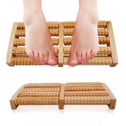 3 5 Row Wooden Foot Massage Roller Acupressure Trigger Point Relax Pain Stress Relief Shiatsu Roller Foot Massager Care Tools