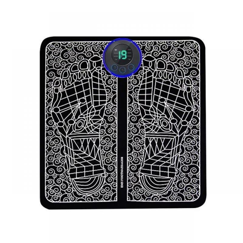 EMS Pulse Foot Massger Sole Massage Pad Feet Muscle Stimulation 8 Modes 19 Level Relaxation USB Charging