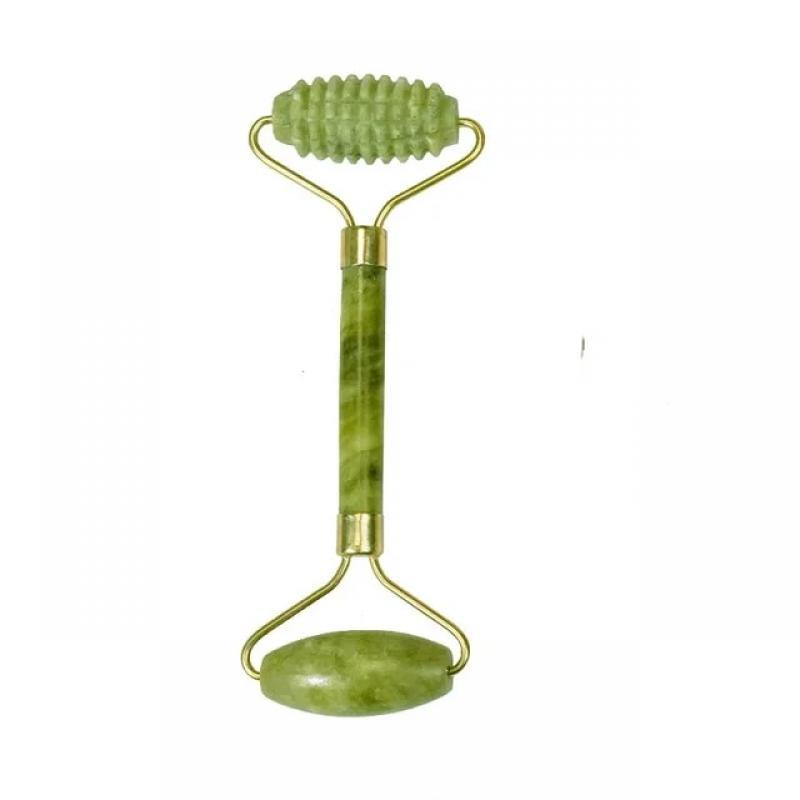 Natural Jade Roller Massager for Face Body Back Foot Massage Roller Facial Liftting Anti-wrinkle Double-end Gua Sha Jade Stone